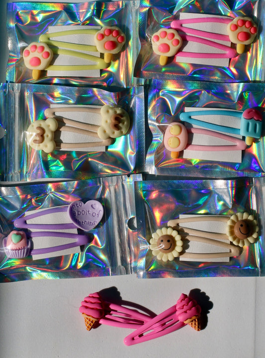 Cute Preppy hairclips one set ( mystery Blind box )